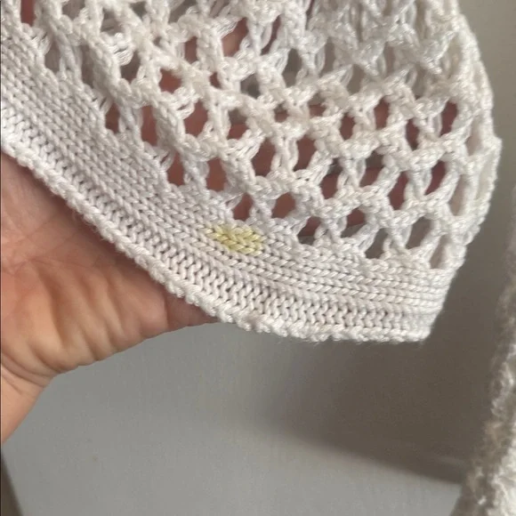 ViX Paula Hermanny Size Small Belle Crochet Knit Long Sleeve Cover-Up Women Swim - Picture 9 of 16